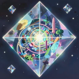a painting of inside the glass refractive prism of dreams ; a beyond - dimensional fantasy world, in a screenshot from the science fiction anime film by makoto shinkai