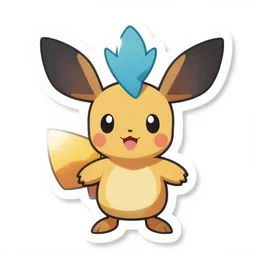 cute miss mascot azurill azurill azurill pokemon sticker art, cronobreaker, beeple game icon