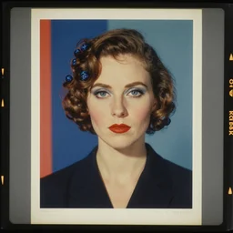 kodak portra 4 0 0, wetplate, muted colours, blueberry, 1 9 3 0 s style, award winning portrait of bauhaus colour print design on canvas in the style of britt marling