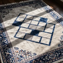 Persian carpet with Rubik's pattern, abstract print