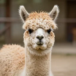a cat - alpaca - hybrid with a beak, animal photography