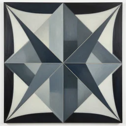 geometric mirrored by shusei nagaoka, david rudnick, airbrush on canvas, symmetry