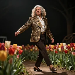 photo of herbert butros khaury as singer tiny tim, tiptoeing through the tulips