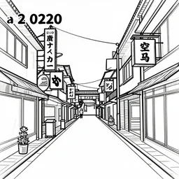 a 2 0 2 0 s japanese street, line drawing, no - shadow, black and white, by makoto shinkai takashi takeuchi studio ghibli, akihiko yoshida