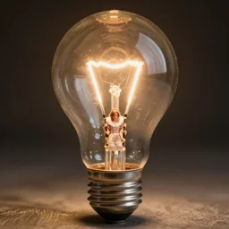 a tiny emma watson trapped inside a light bulb