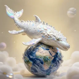 hyperrealistic very intricate rococo iridescent white leviathan swallowing the earth digital painting concept art james white! cinematic soft glow yellow lighting low angle hd 8k sharp shallow depth of field