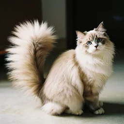 huge fluffy tail, cute cat, fujifilm superia x - tra 4 0 0 dall - e 2