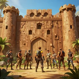 wood wall fortress arabian marketplace fabric greeble block jungle dirt ground global illumination ray tracing hdr official fanart behance hd artstation by jesper ejsing, by rhads, makoto shinkai and lois van baarle, ilya kuvshinov, rossdraws that looks like it is from borderlands and by feng zhu and loish and laurie greasley, victo ngai, andreas rocha, john harris