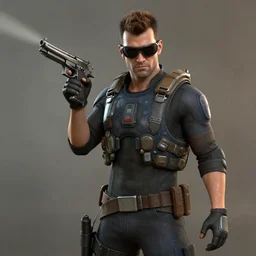 Metrocop from Half-Life 2, armed with a USP pistol
