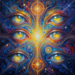golden bay new zealand abel tasman of abstract surrealist forms by yvonne mcgillivray by mandy jurgens by michael divine, powerful eyes glowing highly detailed painting, spiritual abstract forms, symmetrical, trending on art station, abstract emotional, very beautiful, fantasy digital art, highly detailed patterned visionary art, magic symbols, by michael divine, cosmic nebula