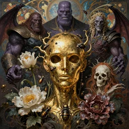 the platonic ideal of flowers, golden carapace, insects and dmt cletus kasady ultimate carnage thanos dementor wild hunt doctor manhattan chtulu nazgul mandelbulb davinci, d & d, fantasy, ego death, detailed, intricate, hyperrealism, intense, scary, decay, art by artgerm and greg rutkowski and alphonse mucha and giuseppe arcimboldo