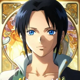 highly detailed vfx portrait of nico robin, greg rutkowski, makoto shinkai, alphonse mucha, sharp focus, art by artgerm and greg rutkowski, backlit, harsh overhead sunlight, blue eyes, stanley kybric