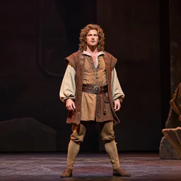 a full body photograph of Prospero from the stage production of The Tempest taken with Nikon D3500, highly detailed