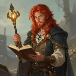 redhead Ben Daniels, as a charming alchemist,  fantasy concept art by  Claudio Tumiati, trending on Artstation, Pinterest