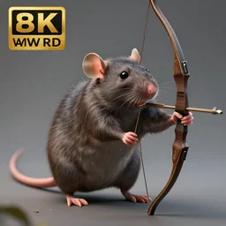 rat as a bow master, realistic, 8 k, extremely detailed, cgi, trending on artstation, hyper - realistic render, 4 k hd wallpaper, premium prints available, octane render, award winning, by greg rutkowski