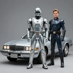 Automan beside Kit from The Knight Rider, high definition photo