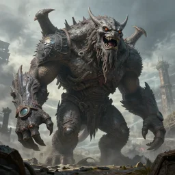 a highly detailed 4 k fantasy matte painting of giant monster, zdzislaw beksinski, artstation, cgsociety, unreal engine