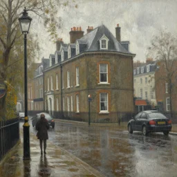 a beautiful painting of rainy victorian london by jan bogaerts, featured on artstation