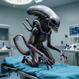 xenomorph on a surgical table.