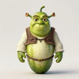portrait of a Shrek pickle, fantasy, intricate, elegant, highly detailed, digital painting, artstation, concept art, smooth, sharp focus, illustration, art by artgerm and greg rutkowski and alphonse mucha