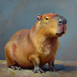 capybara in the style of salvadore dali | matte oil painting | featured on artstation | impressionist