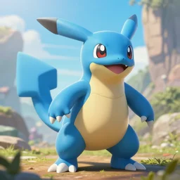 a new species of blue pokemon | created byf rj palmer | | character design | artstation | highly detailed | digital painting | concept art | illustration | cinematic lighting | vibrant colors | photorealism | epic | octane render