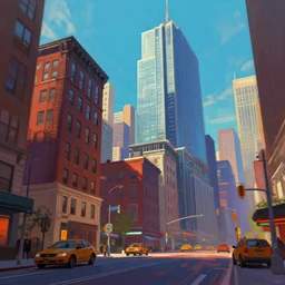 concept art by jama jurabaev cel shaded cinematic shot trending on artstation high quality brush stroke vibrant colors nyc