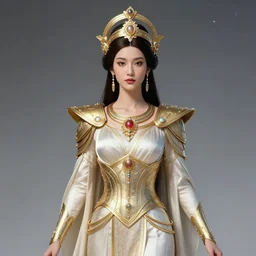 portrait of the powerful empress of the solar system in the style of irakli nadar and in the style of donato giancola. glowing, ornate and intricate, stunning, dynamic lighting, intricate and detailed.