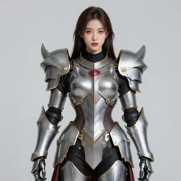 studio portrait of lawful good colorful female holy mech paladin as absurdly beautiful, elegant, young sensual gravure idol, ultrafine hyperrealistic detailed face illustration by kim jung gi, intricate linework, sharp focus, bright colors, matte, octopath traveler, final fantasy, unreal engine highly rendered, global illumination, radiant light, intricate environment