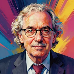 symmetry!! stunning portrait of noam chomsky!! by victo ngai, kilian eng vibrant colours, dynamic lighting, digital art, winning award masterpiece, fantastically beautiful, illustration, aesthetically inspired by beksinski and dan mumford, trending on artstation, art by greg rutkowski, 8 k