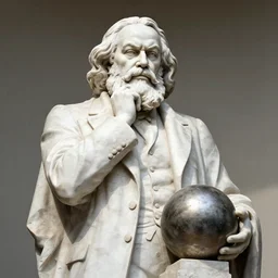 statue of karl marx pondering his orb, ultra - hd