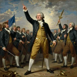 François Hollande leads the French Revolution (1789), oil on canvas, 1882. Epic, grandiose, scale