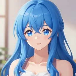 shiki wakana, very beautiful, blue hair, artstation, digital, smooth, pixiv