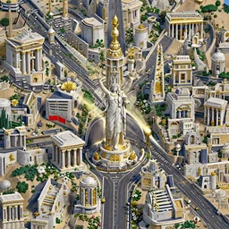 azimuth matte painting of a road of Atlantis town in the hill grec greeble temple olymp glory in sun shaft zeus tower statue pantheon ivy plant grow flower in white marble gold incrusted of legends adn red flag dynasty by Frank Lloyd Wright and Zaha Hadid torch volume light stylized illustration  3d rim light, hyperrealistic masterpiece, artstation, cgsociety, kodakchrome, golden ratio hdr tone