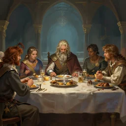 morrowind last supper by greg rutkowski, digital painting, trending on artstation, sharp focus, 4 k