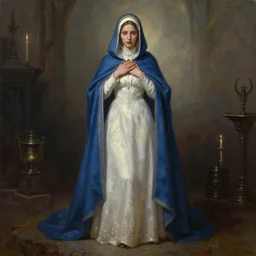 a oil painting full body character portrait of the virgin bloody mary in the style of dark souls in the style of darkest dungeon trending on artstation deviantart pinterest detailed realistic hd 8 k high resolution