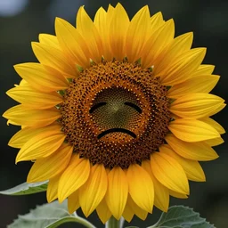 a sunflower with a sad face in it, photorealistic, madness, ultradetailed, volumetric dramatic light