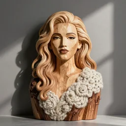madonna made from wood and wool only