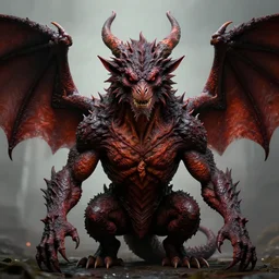 the devil in hell as a dragon, realistic artstyle, wide shot, dramatic lighting, octane render, hyperrealistic, high quality, highly detailed, hd, beautiful, cinematic, 8 k, unreal engine, facial accuracy, symmetrical
