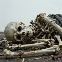 realistic scene of the death, last moments, bones, 8k, ultra realistic