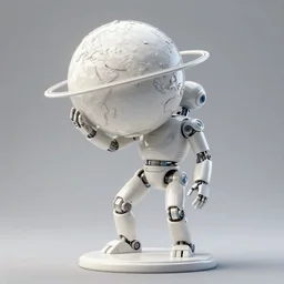 atlas holding the world classic sculpture by mario feng and john berkey, atlas is a robot and holds the world on his back, ray tracing, master shot, octane render, 8 k, ultra hd, perfect light