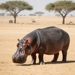 a hippo in the desert