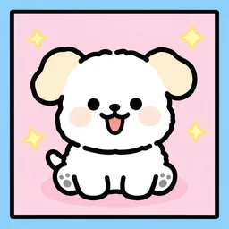 Kawaii cute dog, art poster
