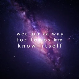 we are a way for the cosmos to know itself