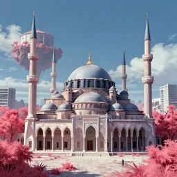 a beautiful ultradetailed anime illustration of mosque building architecture city unfinished building by edward hopper, infrared studio ghibli atlantis myst architecture island evil vice city cgsociety matte painting reclaimed by nature, archdaily, wallpaper, highly detailed, trending on artstation.