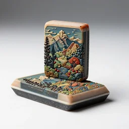 lacquered eraser collection, high detail macro photography, isolated on a pure white background, centered, entire object in frame, sharp focus, soft studio lighting