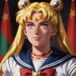 president of belorussia, alexander lukashenko in anime style, sailor moon, anime, perfect faces, fine details