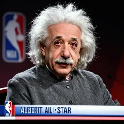 NBA broadcast of Albert Einstein as an NBA all-star