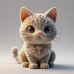 a beautifull intricate cute 3 d cat made fractal, unreal engine, wide shot, by octane render by ellen jewett
