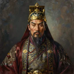 a stunning and noble highly detailed portrait of genghis khan by edward hopper, trending on artstation, oil painting masterpiece, symmetry, mysterious, very very very aesthetic